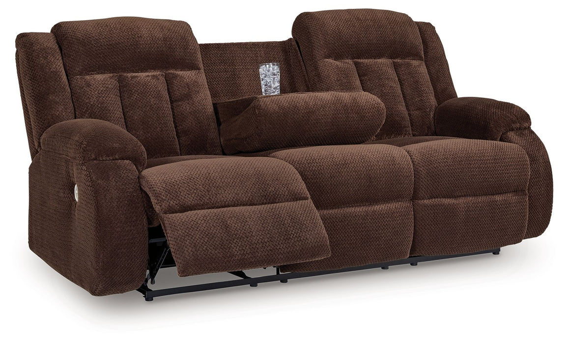 Free Wake - Reclining Power Sofa With Drop Down Table - Chocolate – Reclining Sofas by Signature Design by Ashley® at Furniture Wholesale Plus , Nashville furniture store