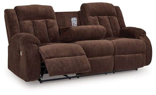 Free Wake - Reclining Power Sofa With Drop Down Table - Chocolate – Reclining Sofas by Signature Design by Ashley® at Furniture Wholesale Plus , Nashville furniture store