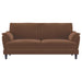 Selma - Velvet Upholstered Crescent Arm Sofa - Rust – Stationary Sofas by Coaster Fine Furniture at Furniture Wholesale Plus , Nashville furniture store