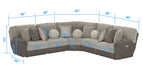 Rendezvous - 5 Piece Modular Sectional With 3 Reclining Seats - Umber – Reclining Sectionals by Catnapper at Furniture Wholesale Plus , Nashville furniture store