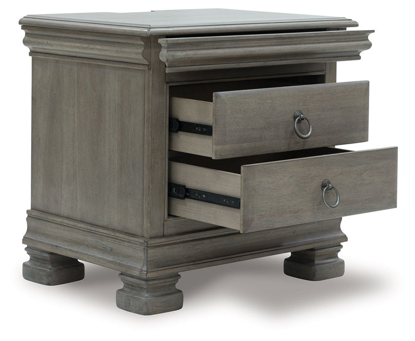 Lexorne - Three Drawer Night Stand - Gray – Nightstands w/ Charging Stations by Signature Design by Ashley® at Furniture Wholesale Plus , Nashville furniture store