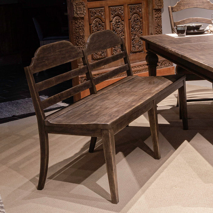 Paradise Valley - Ladder Back Bench - Saddle Brown – Dining Benches by Liberty Furniture at Furniture Wholesale Plus , Nashville furniture store