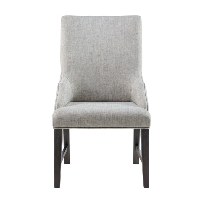 Montrose - Fabric Dining Host Chair (Set of 2) - Espresso / Light Gray – Chair Sets by Elements International at Furniture Wholesale Plus , Nashville furniture store
