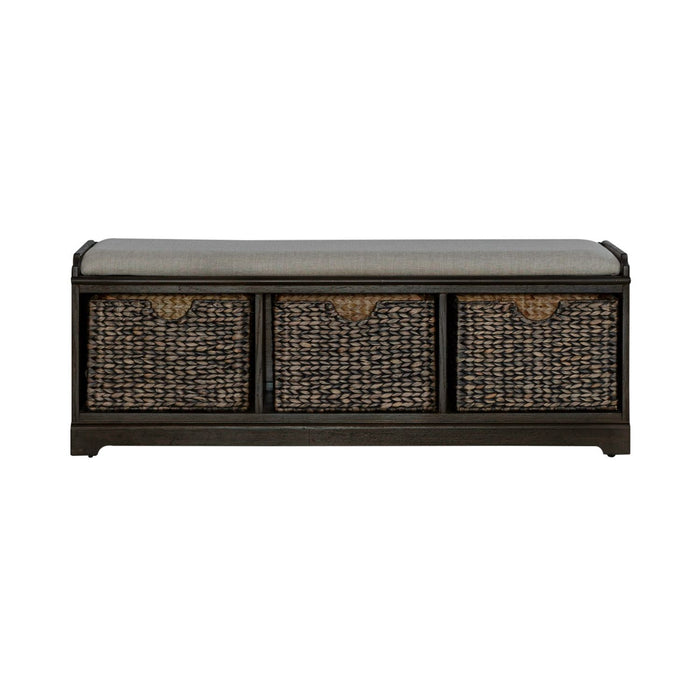 Mill Creek - Wall Bench - Peppercorn – Storage Benches by Liberty Furniture at Furniture Wholesale Plus , Nashville furniture store