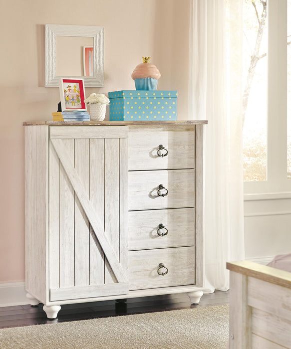 Willowton - Dressing Chest - Whitewash – Accent Chests by Signature Design by Ashley® at Furniture Wholesale Plus , Nashville furniture store