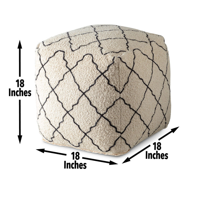 Lattice - Square Pouf - Beige - Premium Accent Poufs from Steve Silver Furniture - Just $109! Shop now at Furniture Wholesale Plus  We are the best furniture store in Nashville, Hendersonville, Goodlettsville, Madison, Antioch, Mount Juliet, Lebanon, Gallatin, Springfield, Murfreesboro, Franklin, Brentwood