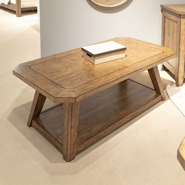 Carolina Park - Rectangular Cocktail Table - Amber Brown – Cocktail Tables by Liberty Furniture at Furniture Wholesale Plus , Nashville furniture store