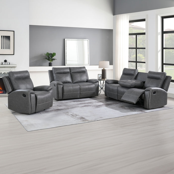 Gaston - 3 Piece Manual Reclining Set - Gray – 3 Piece Living Room Sets by Steve Silver Furniture at Furniture Wholesale Plus , Nashville furniture store