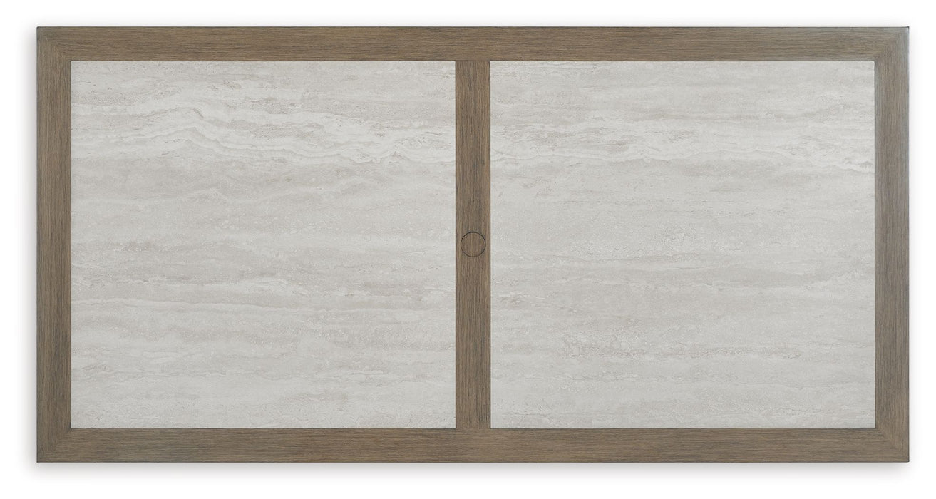 Rainier Ranch - Brown / Beige - Rectangle Dining Table With Umbrella Option - Premium Dining Tables from Signature Design by Ashley® - Just $1298! Shop now at Furniture Wholesale Plus  We are the best furniture store in Nashville, Hendersonville, Goodlettsville, Madison, Antioch, Mount Juliet, Lebanon, Gallatin, Springfield, Murfreesboro, Franklin, Brentwood