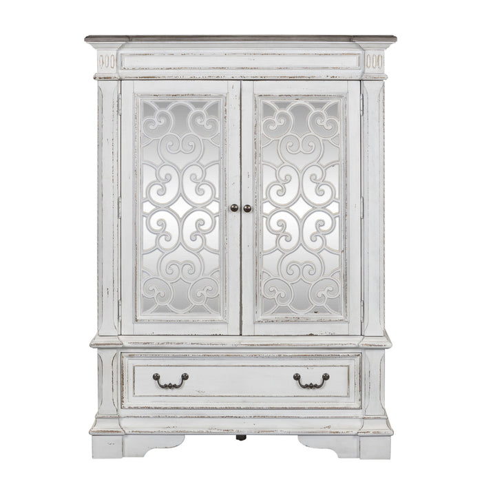 Abbey Park - Mirrored Door Chest - Antique White – Door Chests by Liberty Furniture at Furniture Wholesale Plus , Nashville furniture store