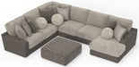 Canyon - 4 Piece Sectional With Cuddler Seat Cushions, Included Accent Pillows And Cocktail Ottoman (Right Side Facing Chaise) - Umber – 2 Piece Living Room Sets by Jackson at Furniture Wholesale Plus , Nashville furniture store