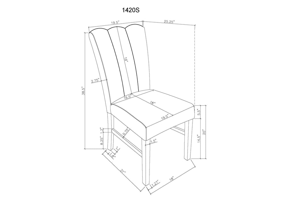 Vega - Side Chair (Set of 2) - Gray – Chair Sets by Crown Mark at Furniture Wholesale Plus , Nashville furniture store