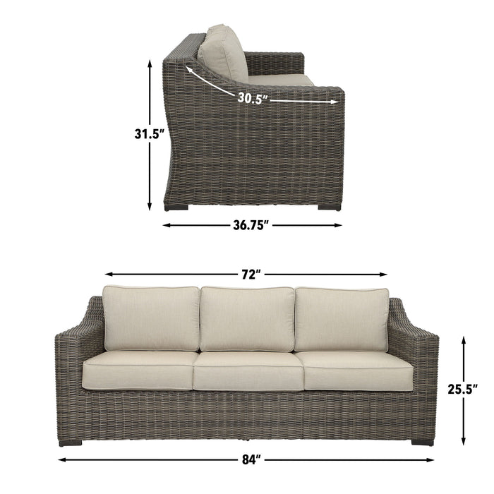 Jones - Outdoor Resin Wicker Sofa - Brown – Sofas by Steve Silver Furniture at Furniture Wholesale Plus , Nashville furniture store
