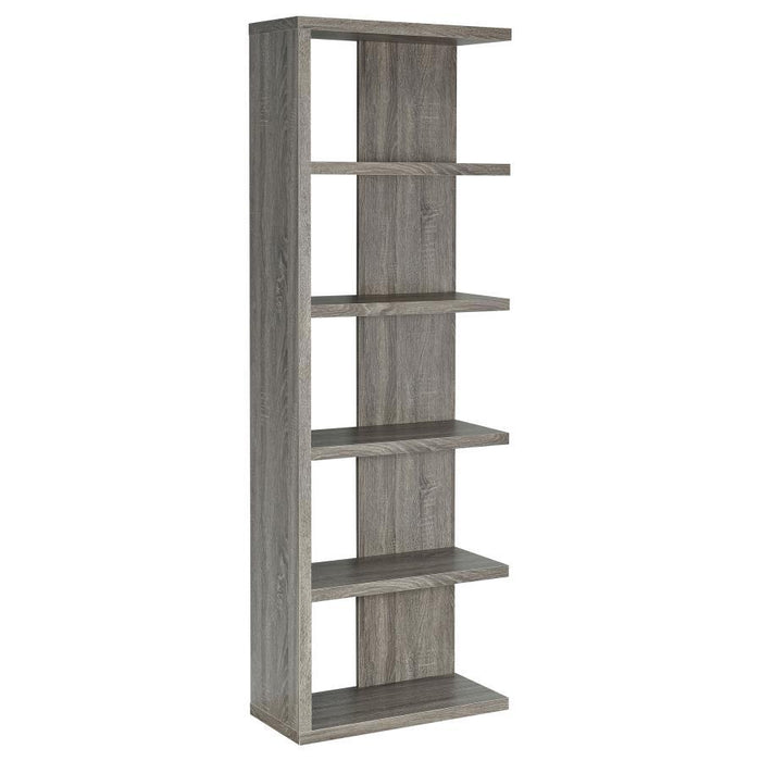 Harrison - 5-Shelf Bookshelf - Weathered Gray - Premium Standard Bookcases from CoasterEveryday - Just $159! Shop now at Furniture Wholesale Plus  We are the best furniture store in Nashville, Hendersonville, Goodlettsville, Madison, Antioch, Mount Juliet, Lebanon, Gallatin, Springfield, Murfreesboro, Franklin, Brentwood