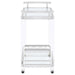 Jefferson - 2-Tier Glass Shelf Acrylic Bar Cart - Chrome - Premium Bar Carts from CoasterEssence - Just $329! Shop now at Furniture Wholesale Plus  We are the best furniture store in Nashville, Hendersonville, Goodlettsville, Madison, Antioch, Mount Juliet, Lebanon, Gallatin, Springfield, Murfreesboro, Franklin, Brentwood