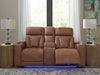 Clean-Slate - Power Reclining Loveseat With Console / Adj Headrest - Caramel – Reclining Loveseats by Signature Design by Ashley® at Furniture Wholesale Plus , Nashville furniture store