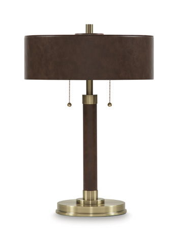 Arcmond - Metal Table Lamp - Brown / Gold Finish – Table Lamps by Signature Design by Ashley® at Furniture Wholesale Plus , Nashville furniture store