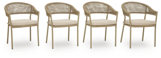 Orchard Beach - Arm Chair With Cushion (Set of 4) - Beige – Chair Sets by Signature Design by Ashley® at Furniture Wholesale Plus , Nashville furniture store