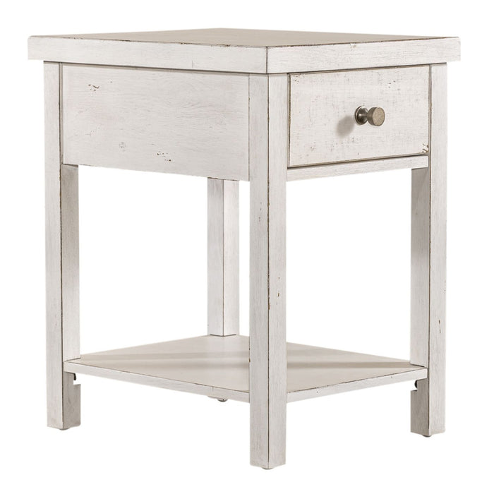 Modern Farmhouse - Drawer Chair Side Table – Chair Side Tables by Liberty Furniture at Furniture Wholesale Plus , Nashville furniture store