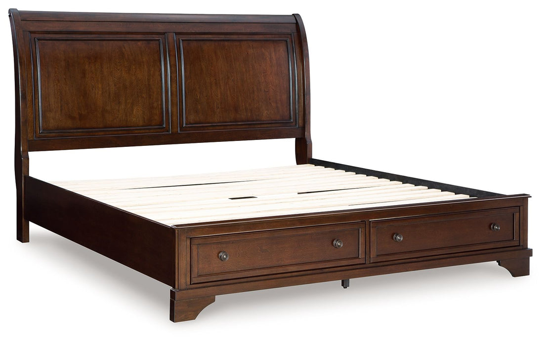 Trellington - King Sleigh Storage Bed - Brown – Storage Beds by Signature Design by Ashley® at Furniture Wholesale Plus , Nashville furniture store