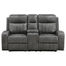 Raelynn - Upholstered Track Arm Motion Loveseat - Gray – Reclining Loveseats by Coaster Fine Furniture at Furniture Wholesale Plus , Nashville furniture store