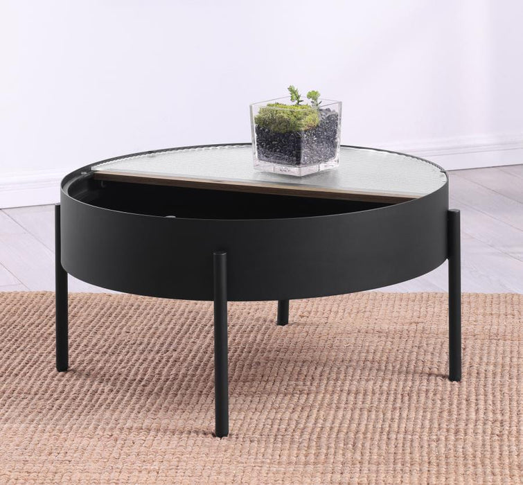 Ozella - Round Table With Hidden Storage Sandy – End Tables by Coaster Fine Furniture at Furniture Wholesale Plus , Nashville furniture store