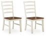 Brinfern - Dining Room Side Chair (Set of 2) - Brown / Antique White – Chair Sets by Signature Design by Ashley® at Furniture Wholesale Plus , Nashville furniture store