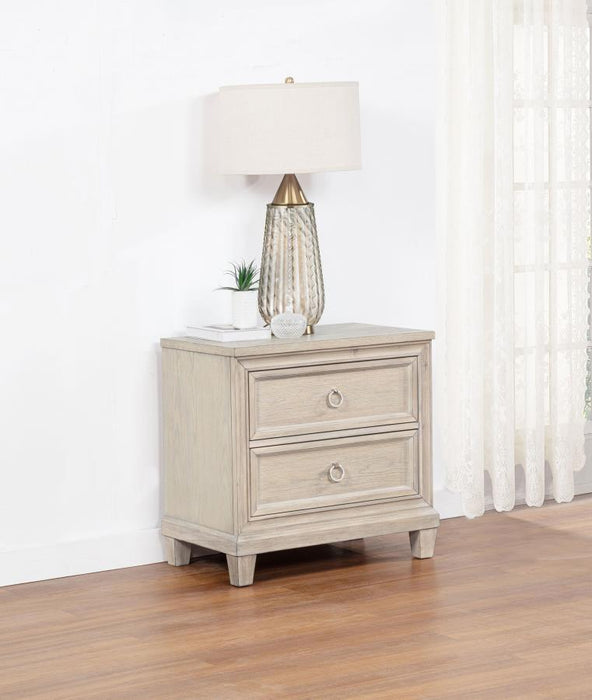 Pembroke - 2-Drawer Nightstand Bedside Table - Washed Oak – Accent Nightstands by Coaster Fine Furniture at Furniture Wholesale Plus , Nashville furniture store