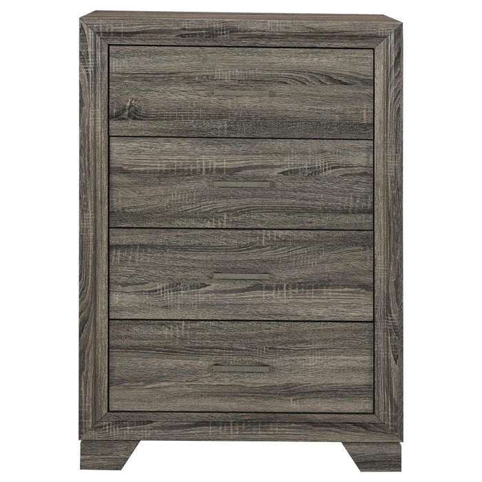 Wright - 4-Drawer Chest Of Drawers - Brown Oak – Accent Chests by Coaster Fine Furniture at Furniture Wholesale Plus , Nashville furniture store