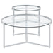 Delia - 2 Piece Round Glass Top Nesting Coffee Table – Nesting Tables by Coaster Fine Furniture at Furniture Wholesale Plus , Nashville furniture store