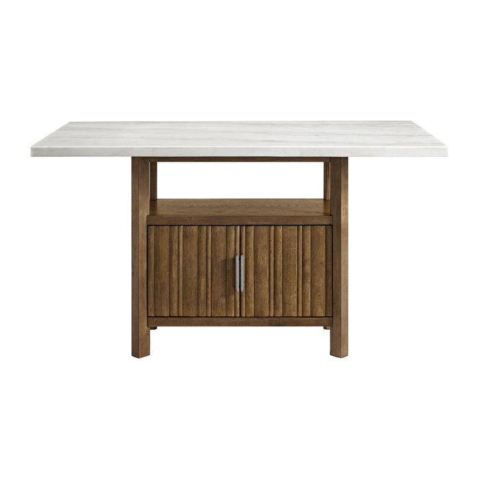 Carmela - Rectangular Counter Table With Marble Top - Brown / White – Counter Tables by Elements International at Furniture Wholesale Plus , Nashville furniture store