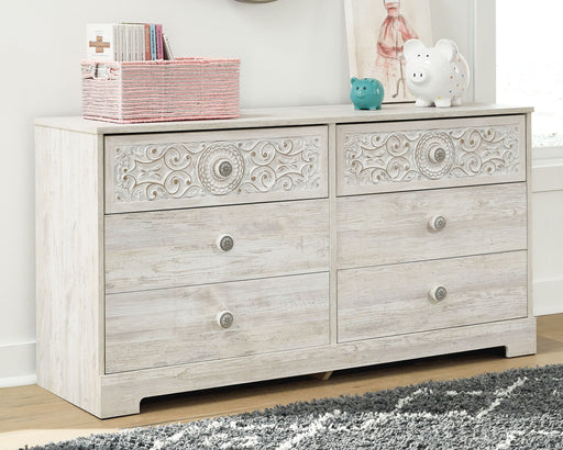 Paxberry - Six Drawer Dresser - Vinyl-Wrapped - Whitewash – Dressers by Signature Design by Ashley® at Furniture Wholesale Plus , Nashville furniture store