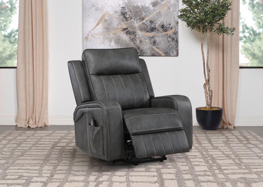 Raelynn - Upholstered Track Arm Recliner – Reclining Chairs by Coaster Fine Furniture at Furniture Wholesale Plus , Nashville furniture store