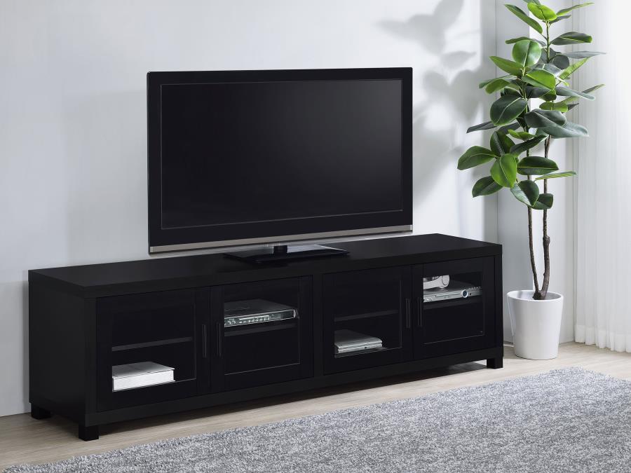 Jupiter - 4 Door Engineered Wood TV Stand - Black – TV Stands by Coaster Fine Furniture at Furniture Wholesale Plus , Nashville furniture store