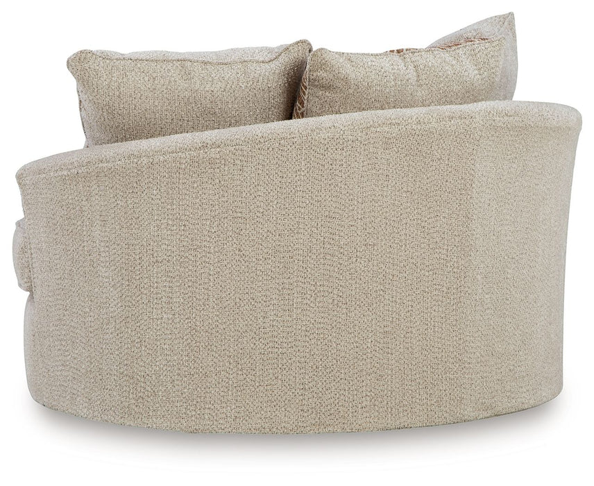 Steelwater Retreat - Oversized Swivel Accent Chair - Latte – Swivel Chairs by Benchcraft® at Furniture Wholesale Plus , Nashville furniture store