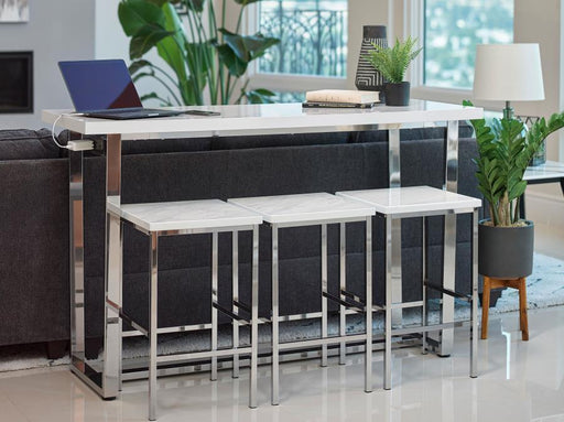 Marmot - 4 Piece Rectangular Counter Height Table Set - Chrome - Premium 4 Piece Dining Room Sets from CoasterEveryday - Just $639! Shop now at Furniture Wholesale Plus  We are the best furniture store in Nashville, Hendersonville, Goodlettsville, Madison, Antioch, Mount Juliet, Lebanon, Gallatin, Springfield, Murfreesboro, Franklin, Brentwood