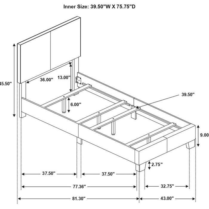 Dorian - Upholstered Panel Bed – Upholstered Beds by CoasterEveryday at Furniture Wholesale Plus , Nashville furniture store