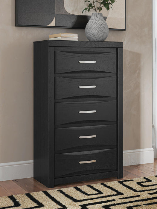 Stabotta - Five Drawer Chest - Black – Accent Chests by Signature Design by Ashley® at Furniture Wholesale Plus , Nashville furniture store