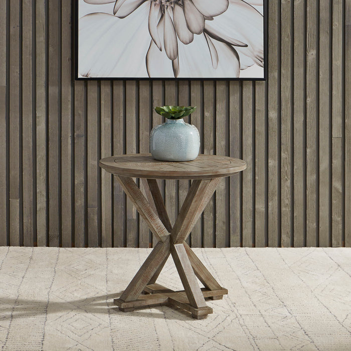 Parkland Falls - Round End Table - Weathered Taupe – End Tables by Liberty Furniture at Furniture Wholesale Plus , Nashville furniture store