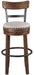Valebeck -  Tall Upholstered Swivel Barstool - Premium Bar Height (28"-30") from Signature Design by Ashley® - Just $208! Shop now at Furniture Wholesale Plus  We are the best furniture store in Nashville, Hendersonville, Goodlettsville, Madison, Antioch, Mount Juliet, Lebanon, Gallatin, Springfield, Murfreesboro, Franklin, Brentwood