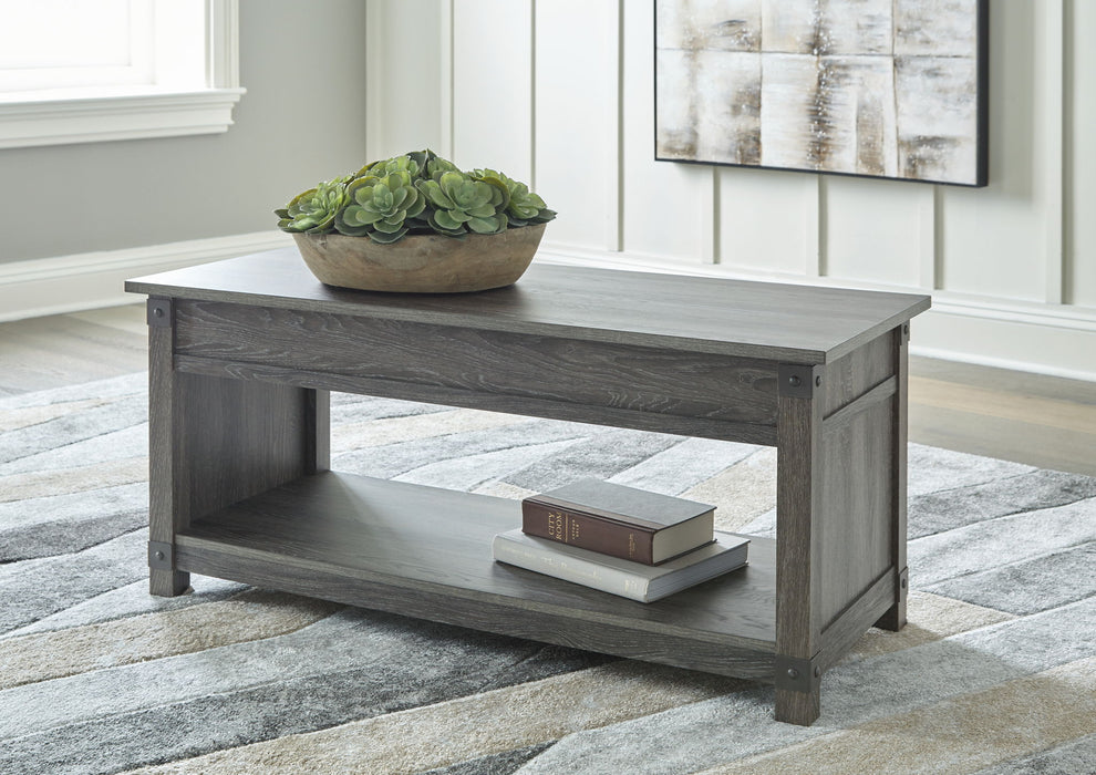 Freedan - 3 Pc. - Coffee Table, 2 End Tables - Grayish Brown – Table Sets by Signature Design by Ashley® at Furniture Wholesale Plus , Nashville furniture store