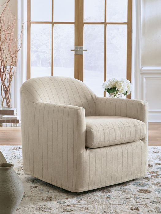 Valwick - Swivel Accent Chair - Cream / Brown – Swivel Chairs by Signature Design by Ashley® at Furniture Wholesale Plus , Nashville furniture store