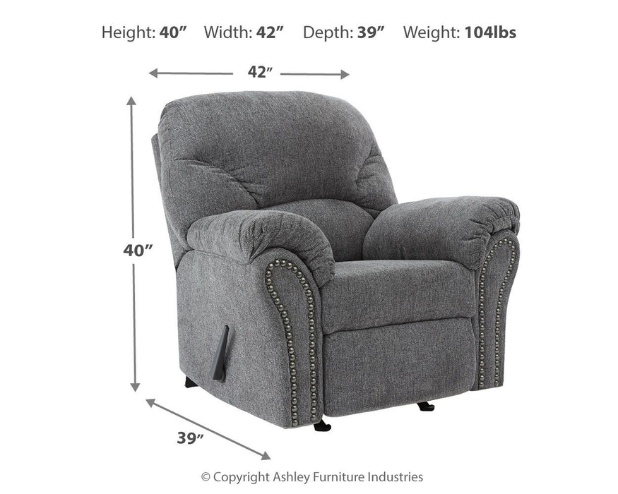 Allmaxx - Rocker Recliner - Pewter – Rocker Chairs by Benchcraft® at Furniture Wholesale Plus , Nashville furniture store