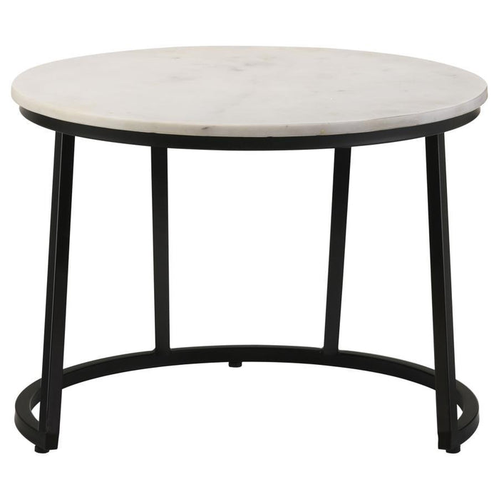 Miguel - Round Marble Top Coffee Table - White And Black – Coffee Tables by CoasterEssence at Furniture Wholesale Plus , Nashville furniture store