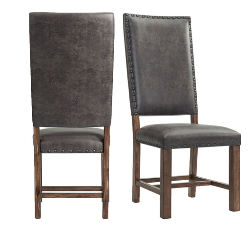 Gramercy - Tall Back Side Chair (Set of 2) - Chocolate – Chair Sets by Elements International at Furniture Wholesale Plus , Nashville furniture store