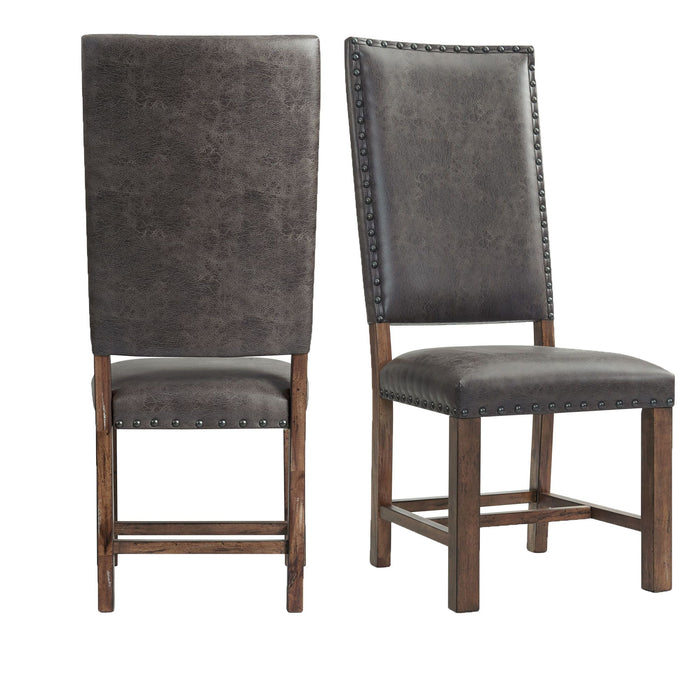 Gramercy - Tall Back Side Chair (Set of 2) - Chocolate – Chair Sets by Elements International at Furniture Wholesale Plus , Nashville furniture store