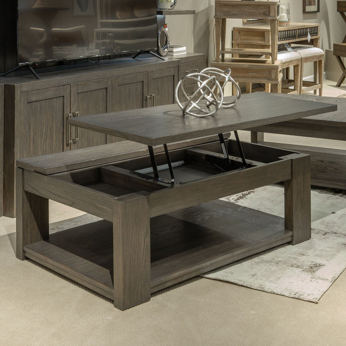 Lennox Hill - Lift Top Cocktail Table - Bark – Cocktail Tables by Liberty Furniture at Furniture Wholesale Plus , Nashville furniture store