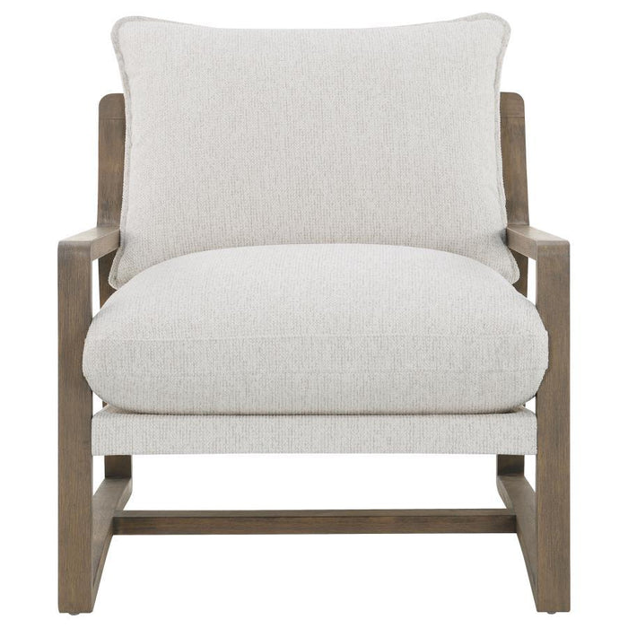 Geneva - Boucle Upholstered Wood Arm Accent Chair - Sand – Arm Chairs by Coaster Fine Furniture at Furniture Wholesale Plus , Nashville furniture store