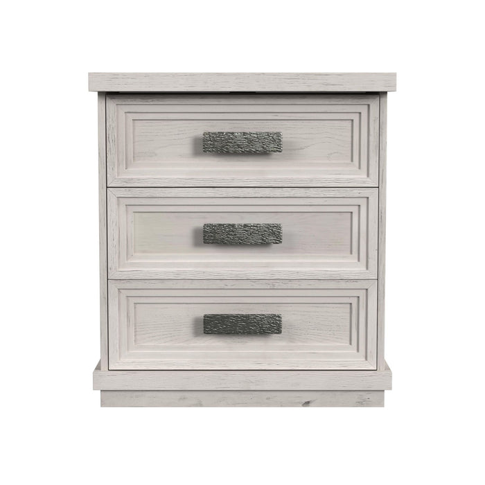 Avalanche - 3-Drawer Nightstand With USB - Antique White – Nightstands w/ Charging Stations by Elements International at Furniture Wholesale Plus , Nashville furniture store
