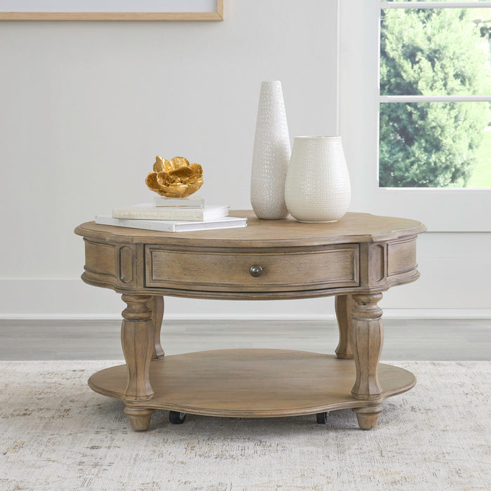 Magnolia Manor - Round Cocktail Table – Cocktail Tables by Liberty Furniture at Furniture Wholesale Plus , Nashville furniture store